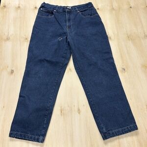 Boston Traders Flannel Lined Jeans Mens 36x30 Blue Denim Relaxed Straight Fit